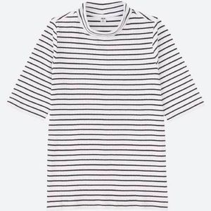 Uniqlo high neck striped t-shirt
